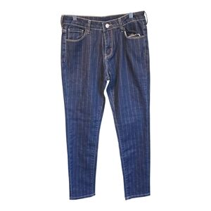 Indigo Skinny Jeans with Pinstriping for Women